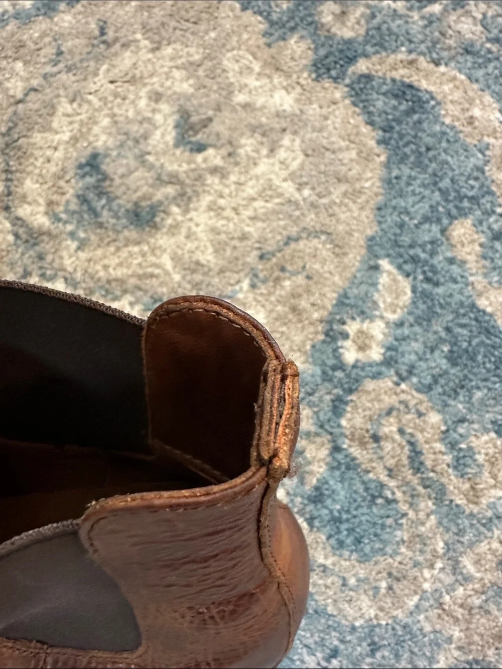 Men's Patina Brown Leather Slip-On Chelsea Boots